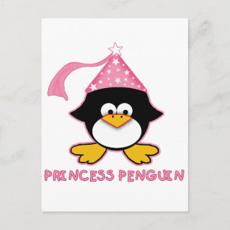 Pink Princess Penguin Postcard