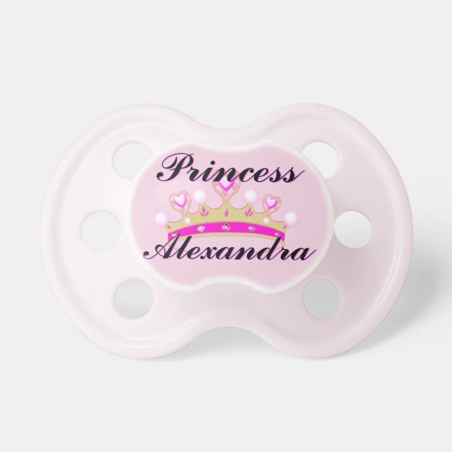 Pink Princess Personalised Pacifier (Front)