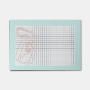 Pink Princess Phone post it note with grid