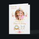 Pink Princess Photo Birthday Greeting Card<br><div class="desc">Pink Princess Photo Birthday Greeting Card. Customise it for your grandson or add their name for a personalised touch. Perfect for kids,  this whimsical card brings joyful wishes and a sense of wonder to their birthday celebration. Make their day unforgettable!</div>