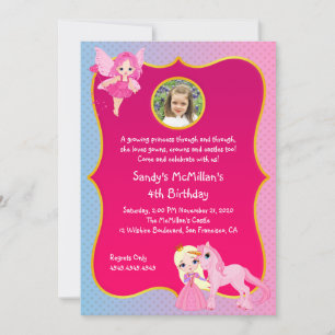 Pink Princess Pony Birthday Invitation