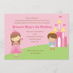 Pink Princess & Prince Birthday Invitations