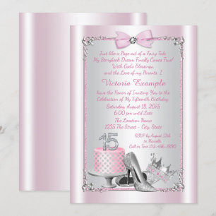 Pink Princess Quinceanera Invitations