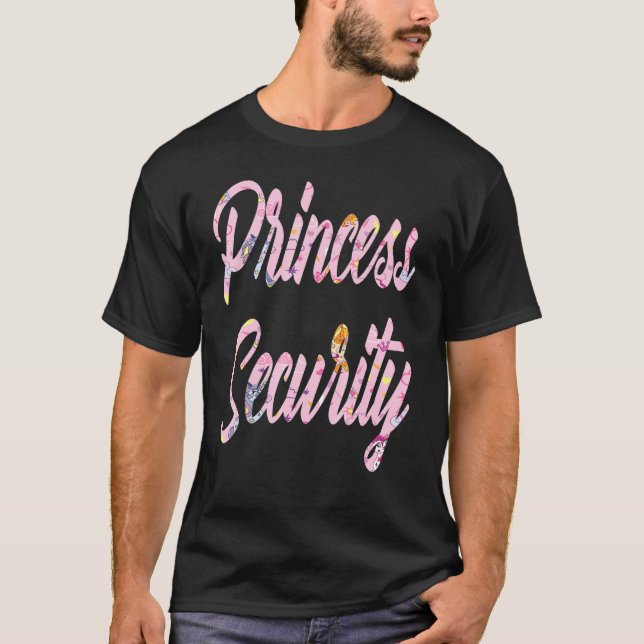 Pink Princess Security Big Brother Birthday Announ T-Shirt (Front)