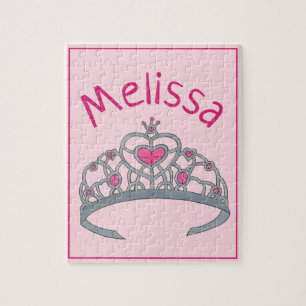 Pink Princess Tiara Crown Personalised Child's Jigsaw Puzzle