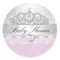 Pink Princess Tiara & Lace Baby Shower Stickers