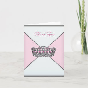 Pink Princess Tiara Thank You Cards