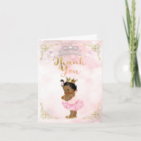 Pink Princess Vintage Baby Girl Ethnic Thank You