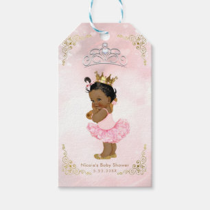 Pink Princess Vintage Black Baby Girl Shower Favou Gift Tags