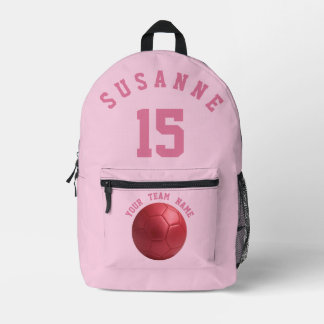 Pink Print Cut Sew Bag Soccer sport Girl school 