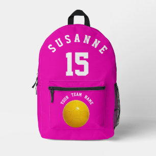 pink Print Cut Sew soccer sport Girls Fuchsia Printed Backpack