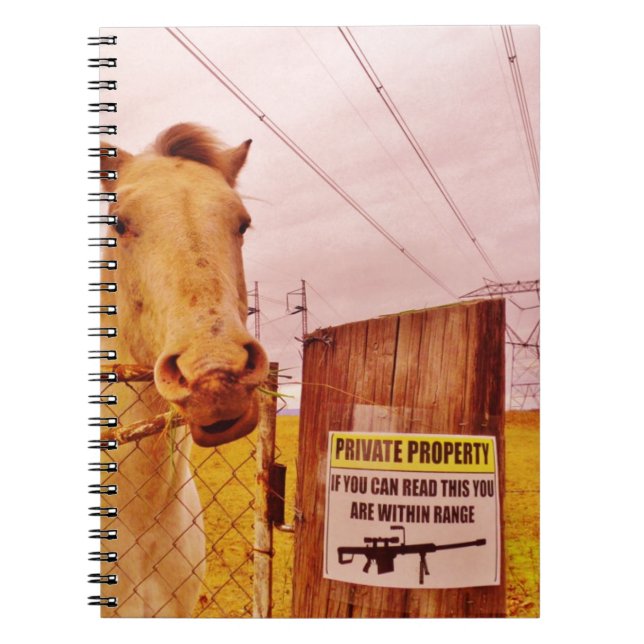 Pink Private Property Horse Notebook (Front)
