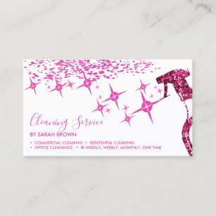 Pink Pro Maid Cleaning House Sparkling Spray Business Card