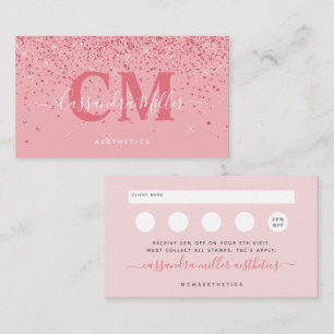 Pink Professional Beauty Services Loyalty & Business Card