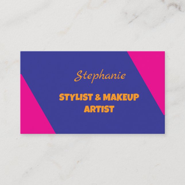 Pink Professional Modern Monogram Business Card (Front)