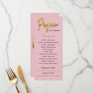 Pink Program - 3d Gold Tex Minimalist Design Menu