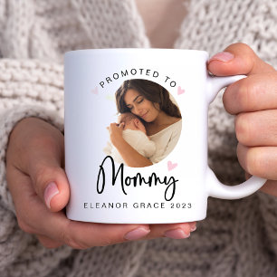 Pink Promoted to Mummy   Photo Gift Mug