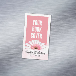 Pink Promotional Author Book Cover Placeholder Magnetic Business Card