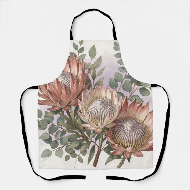Pink Protea Eucalyptus Botanical Arrangement  Apron (Front)