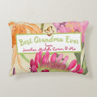 Pink Protea Orange Lily Mother's Day Throw Pillow