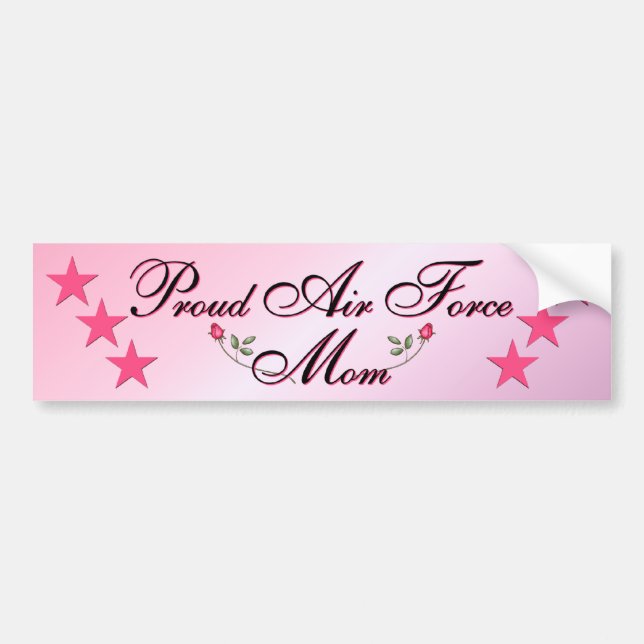 Pink & Proud Air Force Mum Bumper Sticker (Front)