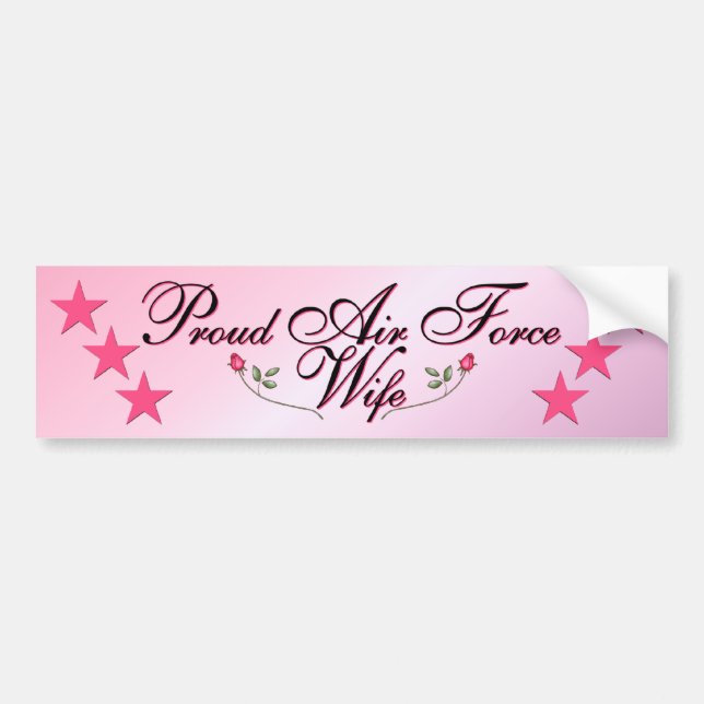 Pink & Proud Air Force Wife Bumper Sticker (Front)