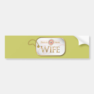 Pink Proud Army Wife Bumper Sticker
