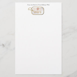 Pink Proud Army Wife Stationery