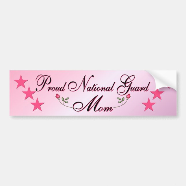 Pink & Proud National Guard Mum Bumper Sticker (Front)