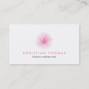 Pink Puff Logo for Freelance Makeup Artist Business Card