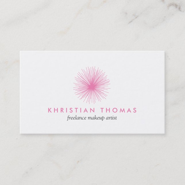 Pink Puff Logo for Freelance Makeup Artist Business Card (Front)