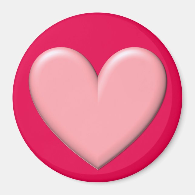 Pink Puffy Heart Magnet (Front)