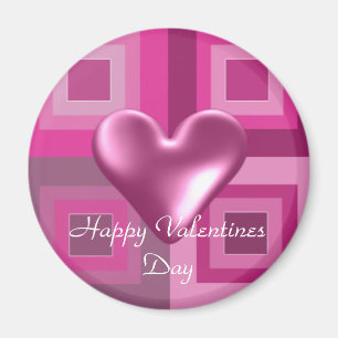 Pink Puffy Hearts for Valentines Day Magnet