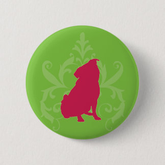 Pink Pug 6 Cm Round Badge