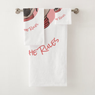 Pink Pug Breaking the Rules Bath Towel Set
