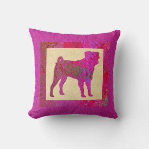 Pink Pug Cushion