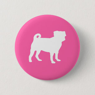 Pink Pug Dog Theme Party Celebration 6 Cm Round Badge