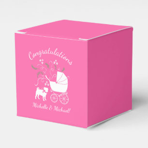 Pink Pug Dog Theme Party Celebration Favour Box