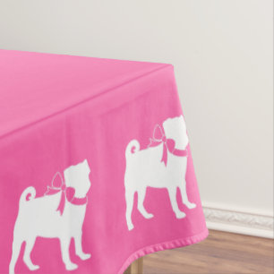 Pink Pug Dog Theme Party Celebration Tablecloth