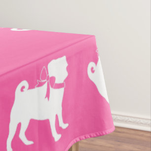 Pink Pug Dog Theme Party Celebration Tablecloth