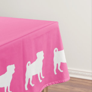 Pink Pug Dog Theme Party Celebration Tablecloth