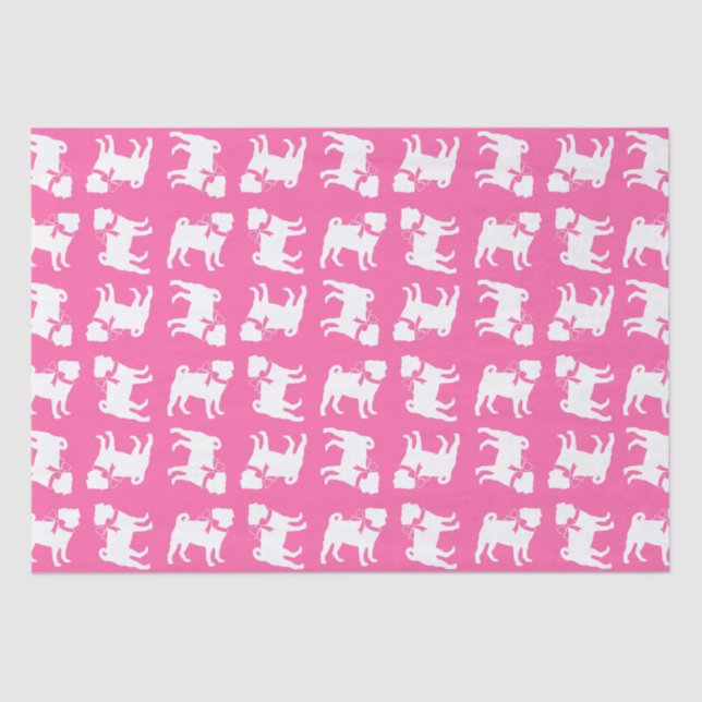 Pink Pug Dog Theme Party Celebration Tissue Paper (Front)