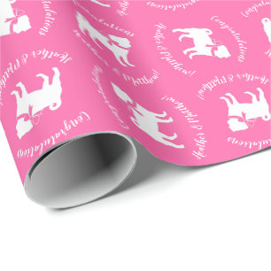 Pink Pug Dog Theme Party Celebration Wrapping Paper