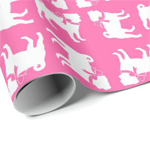 Pink Pug Dog Theme Party Celebration Wrapping Paper