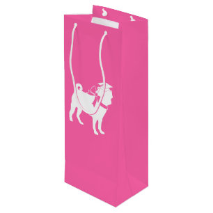 Pink Pug Dog Theme Party Graduation Hat Wine Gift Bag