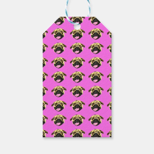 Pink Pug Gift Tags (Front)