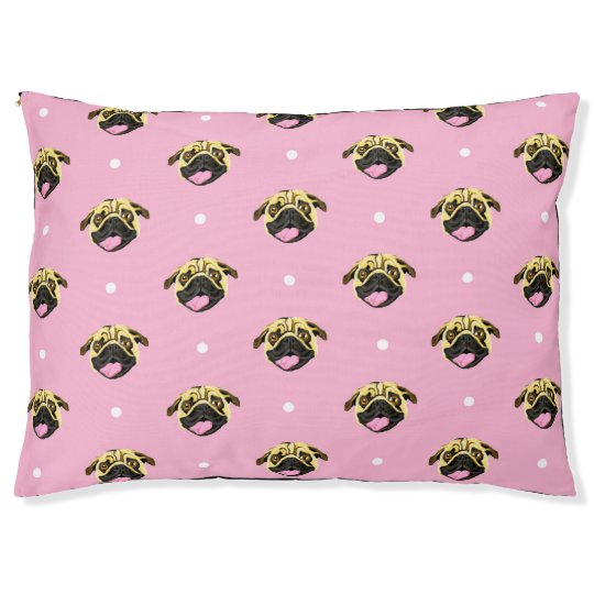 pug print dog bed