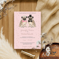 Pink Pug watercolor wedding