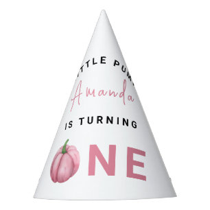 Pink Pumpkin 1st Birthday Party Party Hat