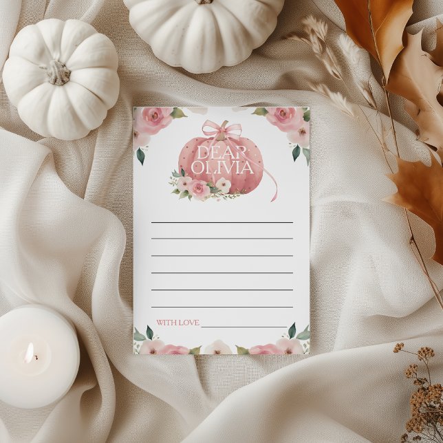 Pink Pumpkin 1st Birthday Time Capsule Card (Creator Uploaded)